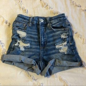 curvy distressed denim shorts